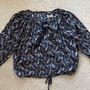 Denim & Supply Ralph Lauren Blue and Pink Paisley Blouse